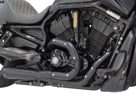 VROD - Assault 2-into-1 Exhaust – Black. Fits V-Rod 2007-2017.