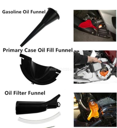 Primary Case Oil Fill +Oil Funnel+9" Crankcase Fill Funnel